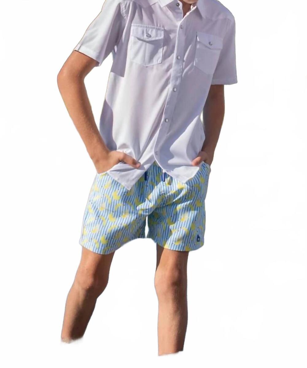 NEW BLUE QUAIL CLOTHING CO. banana swim trunk in blue